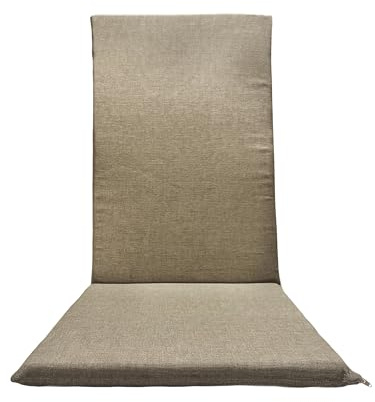 Il Tuo Artigiano Design Cojín acolchado para tumbona de playa, 120 x 50 cm, fabricado en Italia, respaldo alto (beige)