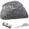 ARJDXDP Pietra Chiave Little Rock, 1 pezzo Finta Pietra con Scomparto Segreto, Nascondiglio Chiave in Aspetto Pietra, Pietra Falsa Si Sente E Sembra Una Vera Pietra (Nero)