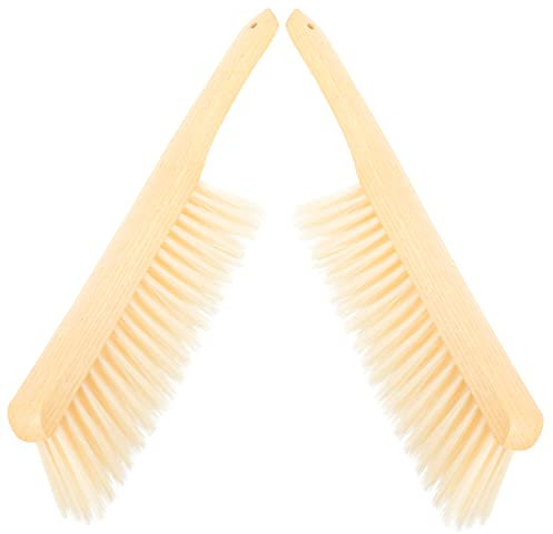 UTHCLO 2pezzi Spazzola per Pulizia con Manico Legno Spazzola Morbida per Rimuovere Polvere da Lampade e Superfici Utensili per Pulizia Multiuso Casa