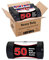 JeeJaan® 1 Roll of 50 Black Bin Bags - 50L Capacity Bin Bags Heavy Duty - Rubbish Bags Wastage Liners Trash Bags for Kitchen Office Diy Refuse Sacks Garden Bags Made from 100% Recycled Material