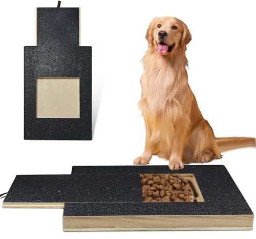 Mauepersu Ponceuse à Griffes pour Chien avec Boîte à Goûter et Friandises, Griffoir pour Ongles Sans Stress, Planche à Gratter en Papier de Verre