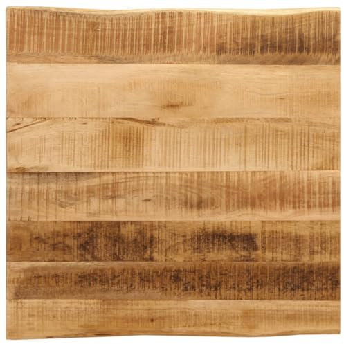 Myheimly Tischplatte, Holztischplatte mit Naturkante, Ersatztischplatte für Bartisch Beistelltisch Esstisch, Raues Mangoholz (naturbelassen),38 mm,80 x 80 cm
