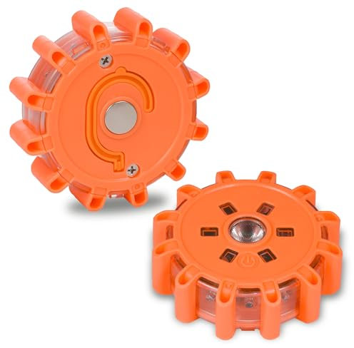 GIBOHOM 2pcs Lampe de voiture d'urgence à LED, d'Avertissement avec Base magnétique, Pour voiture, voiture, camion, avec base magnétique et crochet