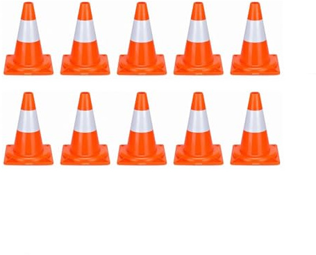Coni Segnaletici Stradali 30 cm - Alta Visibilità - Ideale per Cantieri, Autoscuola, Traffico, Delimitazione, Magazzino, Sicurezza, Sport (10)
