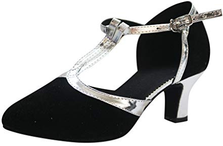 Chaussures De Danse Femmes À Talons Hauts À Bout Fermé Antiderapante pour Femme Chaussures Danse Latine Standard Salsa Bachata Sandales Salon Chacha D'entraînement D'été Escarpins