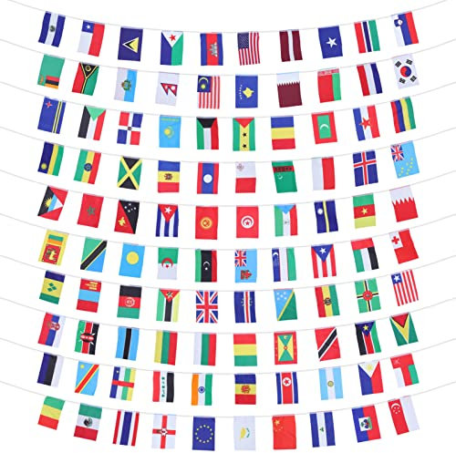 VICASKY 1Satz Dekorative Länderflaggen Banner Nationalflaggen für Weltmeisterschaft und Veranstaltungen Hängende Flagge für Schule Garten und Plätze