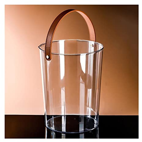 ZIGUIhsou-11 Secchiello per il ghiaccio in plastica trasparente per feste, rotondo, grande refrigeratore per champagne o classico refrigeratore per bottiglie di vino, può ospitare 1-2 bottiglie di