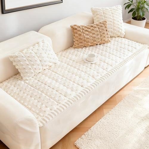 Capslpad Dicke Sofa überzug Waschbar Couch Überzug rutschfest 2 3 4 Sitzer Weiche Sofa Cover Sofabezug Sofaschoner für Wohnzimmer Couch Cover Möbelschutz Weich Haustiermatte (Beige, 70x150cm)