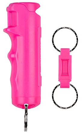 SABRE Fast Flip Top Pepper Gel Keychain with Quick Release for Easy Access, Gel is Safer, Maximum Police Strength Pepper Spray in Gel Stream, Easier to Use with Finger Grip for Accurate Aim