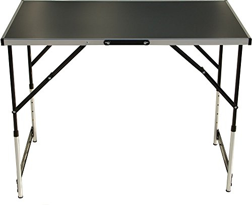 Lemodo Tapeziertisch schwarz klappbar | Arbeitstisch | Mehrzwecktisch höhenverstellbar | Flohmarkttisch 100 x 60 cm | Multifunktionstisch bis 30,0 kg belastbar