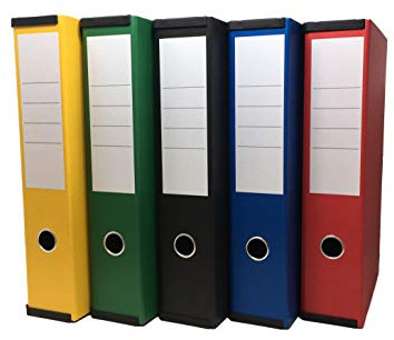 Box File Lock Spring with Ring Pull and Catch, 70mm Spine, Foolscap Assorted Pack of 5