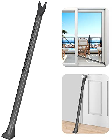 Securite porte d'entrée, Gris Barre de Securite Porte Entree, Bloque Porte Coulissante, Poignee Porte Entree, Bloque Poignee de Porte, Barre de Sécurité de Porte