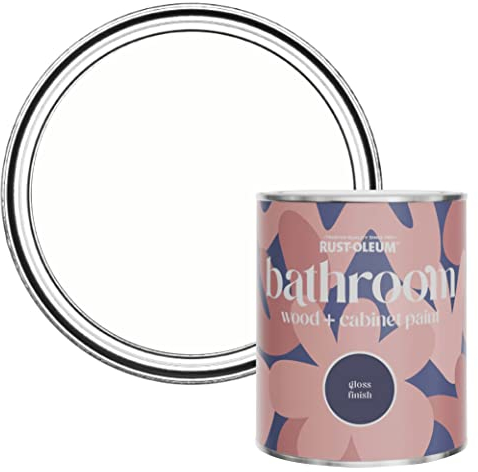 Rust-Oleum White Moisture Resistant Bathroom Wood and Cabinet Paint in Gloss Finish - Chalk White 750ml