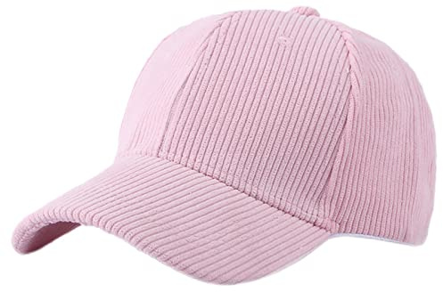 GIBZ Unisex Klassische Baseballkappe Cord Mütze Verstellbar Rosa