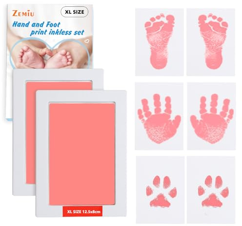 Zemiu XL storlek baby handavtryck kit, baby fotavtryck kit, nyfödd gåva, minnessak