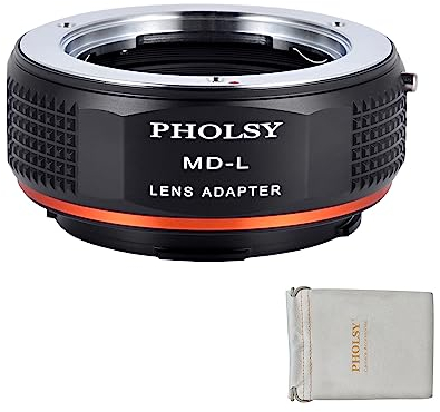 PHOLSY Objektivadapter Kompatibel mit Minolta Rokkor MD/MC/SR Mount Objektiv und L Mount Kameragehäuse Kompatibel mit Leica SL2, SL2-S, CL, TL2, Lumix S5, S1, BS1H, Sigma FP, FP L, MD auf L Mount