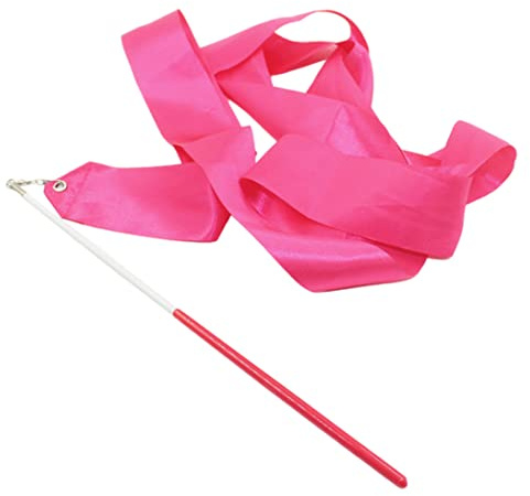 Weduspaty Ribbons ginnastico Nastri da Balletto ritmico Streamer Performance con Bacchetta Rosy 4m, Nastri da Ballo