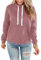 Timuspo Sweatshirt Hoodie Damen Lange Ärmel Hoody mit Kapuze und Kordelzug Casual Kapuzenpullover Baumwolle Einfarbig Oberteile Herbst Rosa M