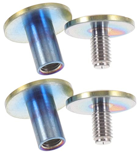 2Pcs Titanium Alloy Binding Post Screws for Belt and Scrapbooks | Golden Finish, Lightweight Portable Hardware, High Hardness, for Leather Saddles, Binding Machines Accessories