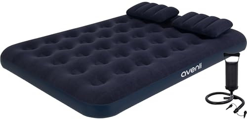 AVENLI aufblasbares Luftbett Campingmatratze Set 191 x 137 x 22 cm – Inklusive 2 Kissen & Luftpumpe – Komfortables Gästebett für Camping, Reisen & Zuhause – Langlebig, Bequem & Praktisch