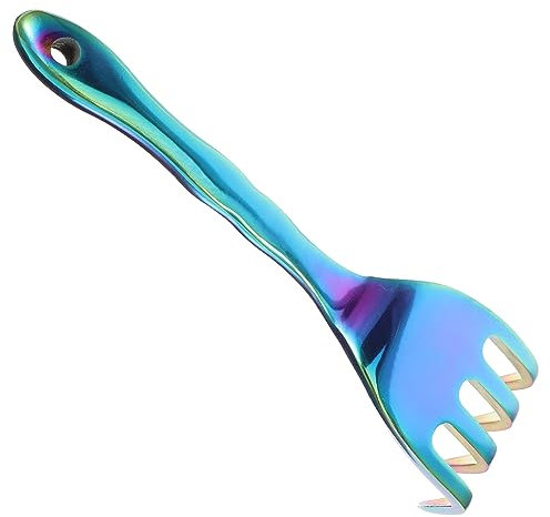 Angoily Rastrillo Pequeño Metálico para Jardín 4 Púas Mango Ondulado Herramientas Manuales para Cultivar y Aflojar Tierra