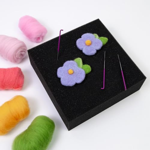 lisutupode Almohadilla de Espuma de Fieltro de Aguja, Needle felting foam, 16x16x5cm base de esponja de fieltro, Base de Fieltro Estera de Espuma de Fieltro de Espuma,Alfombrillas de fieltro punzonado