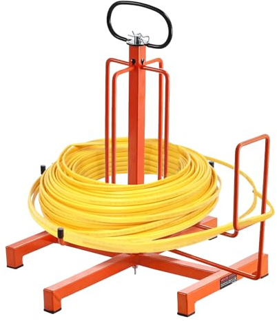 VEVOR Cable Dispenser, Floor or Stud Mounted, Wire Spool Rack, Portable Wire Rack Dispenser with Anti-Slip Metal Handle for Wiring Transport, Swivel Eyelet, for Electrical, Industrial and Retail Use