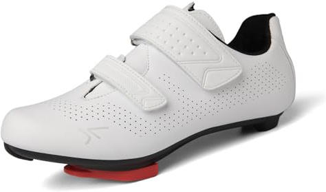 Hixingo Cycling Shoes Mens SPD-SL SPD Road Bicycle Shoes Womens MTB Bicycle Shoe Unisex Breathable Comfortable Mountain Bike Sneaker with Compatible Cleat 37-48 EU (White,13)