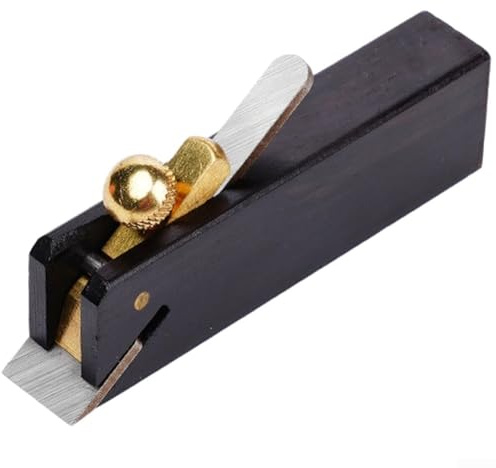 Gdfnmogo Pialla compatta in legno palmare con legno di sandalo e ottone con lama regolabile per finiture lisce in vari usi di lavorazione del legno (A)