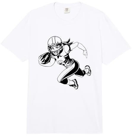 Cartone Animato della Ragazza del Football Americano Comfort Colors Adult Heavyweight T-Shirt
