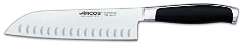 Arcos Serie Kyoto - Santoku Messer Messer Asiatischer Art- Klinge aus Nitrum geschmiedetem Edelstahl 185 mm - HandGriff Polyoxymethilen (POM) Farbe Schwarz