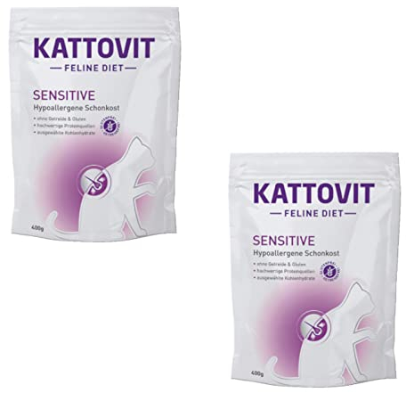 Kattovit - Sensitive - Trockenfutter für Sensible Katzen - Doppelpack - 2 x 400 g