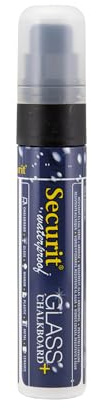 SECURIT - Rotulador de Tiza Líquida Impermeable - Para Superficies No Porosas (Pizarra, Vidrio, Metal, Espejo, etc.) - Punta Grande 7-15 mm - Negro