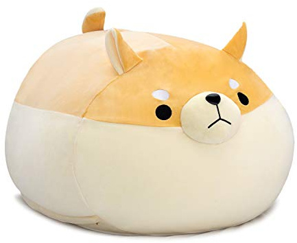 Fodera per poltrona a sacco con animali di peluche, per bambini, con cane giallo Shiba Inu, sedia a sacco per ragazze, taglia XXL, organizer per giocattoli, solo senza imbottitura