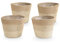 Bloomique - Geflochtener Blumentopf Gaby - Set mit 4 Töpfen - Beige - Jute - Korb für Pflanzen - Innen und Außen - H13x Ø12