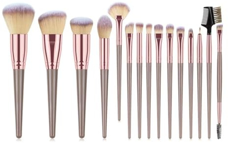 Cipszoely Makeup Brushes & Tools, 15 pcs Make Up Brush Set Professional Penang Gold Rose Gold Face and Eye Makeup Brushes Set for Foundation, Powder, Concealers, Blush and Eyeshadow