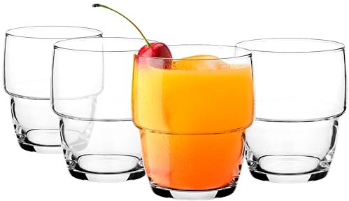 Glasmark KROSNO, 200 ml, lot de 4, verre bas, à boire, verre highball, à eau, cocktail, parfait pour la maison, les restaurants et les fêtes, ensemble de, forme classique