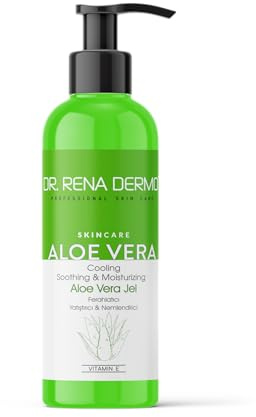 DR RENA DERMO Gel d'aloe vera hautement dosé, après-soleil, apaisant, hydratant, haute teneur en aloe vera, 200 ml