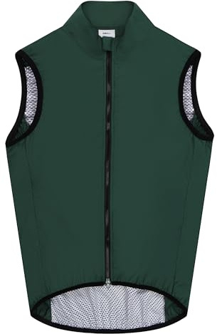Coconut Ropamo Men's Cycling Vest Windproof Waterproof Cycling Gilet Sleeveless Bicycle Gilet Bike Vest Tops Ultralight (Green, Large)