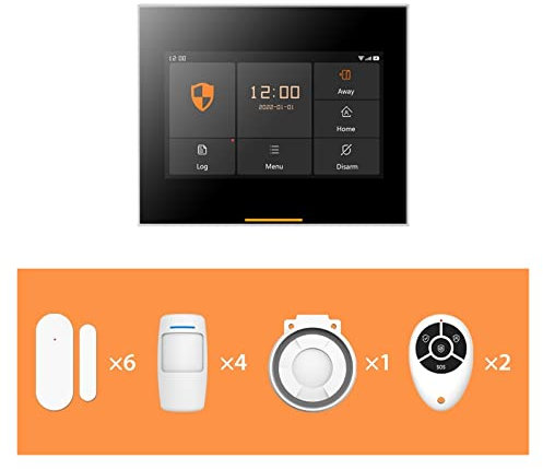 Système de sécurité Domestique, Version Tuya Kits de système d'alarme de sécurité Domestique sans Fil intelligents compatibles(WiFi Set L-4-6)