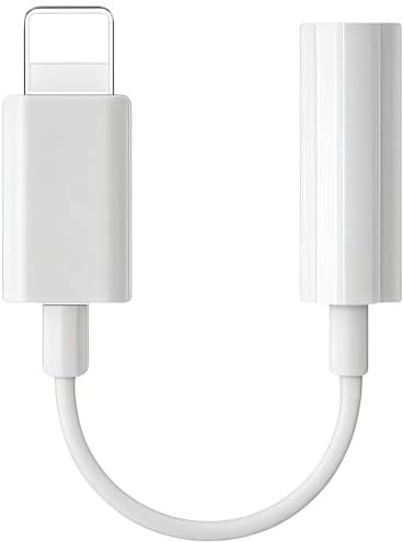 LEMLIN Adattatore Jack Lightning per iPhone, Convertitore Audio Aux 3,5 mm - Compatibile con iPhone 14 13 12 11 XS XR X 8 (Bianco)