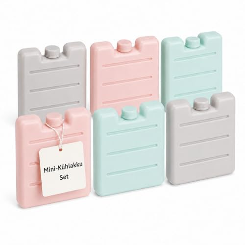 MIJOMA Mini set di piatti refrigeranti riutilizzabili per borsa frigo, contenitore per il pranzo, contenitori refrigeranti in colori pastello, adatti per alimenti e compatti (3)