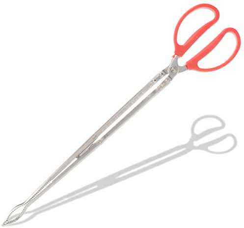 KOMBIUDA Agarrador de Troncos Inoxidable Pinza Multifuncional para Fogatas y Recogedor de Basura Herramienta Resistente para Exteriores