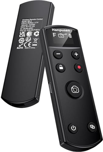 for Fujifilm Camera Remote Control, Hanpusen Rechargeable Wireless Shutter Release with OLED Screen for Fujifilm X100 VI/X-M5/X-T30 II/X-E5/X-T5/X half/X-H2S/X-T30/X-T4/X-T3/X-S20/X-S10/X-T50/X-H2