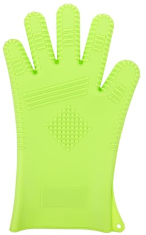 Holibanna Guantes Térmicos y Protección contra Quemaduras Diseño Antideslizante de Silicona Resistentes al Calor para Barbacoa y Peinar el Cabello