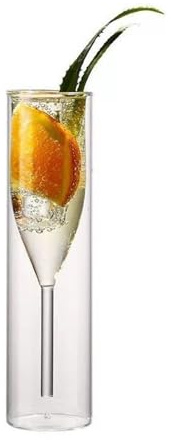 birene Copa de champán Copas de champán, flauta alta de doble cristal, juego de 1, capacidad 3,73 oz