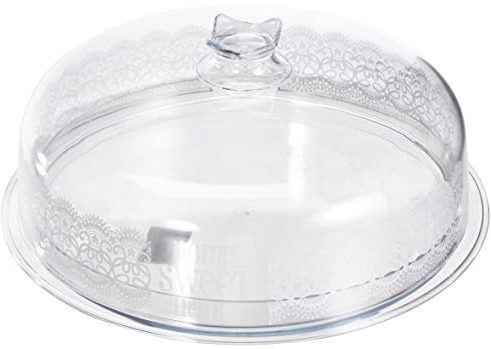 Cosmoplast Piatto Torta Cm.26 Home Sweet Home, Trasparente