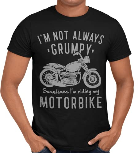 Getting Shirty I'm Not Always Grumpy Motorbike T-Shirt, Black 3XL