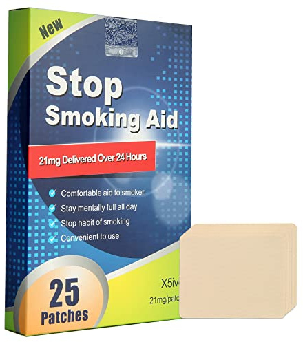 X5ive Smoking Aid Stop Smoking Patches, Step 1, Step 2, Step 3 Nicotine Patches [25 Patches], Easy and Effective Quit Smoking Stickers - Nicotine Transdermal System Patches to Stop Smoking