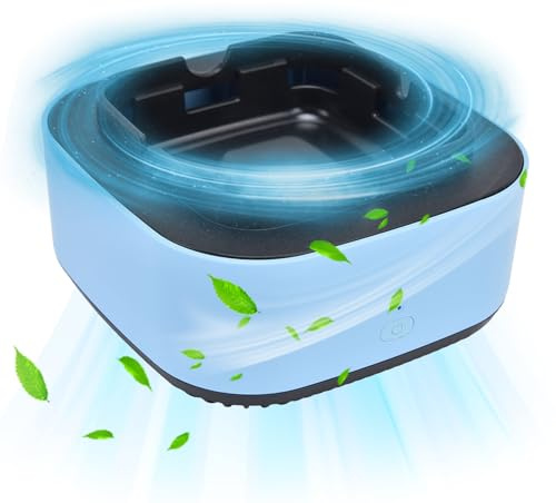 mumisuto Cenicero Purificador de Aire, Cenicero Sin Humo 2 en 1 para Interior, Purificador de Aire Duradero Multifuncional Sin Humo, Cenicero Portátil Regalos de San Valentín para Hombres(Azul)